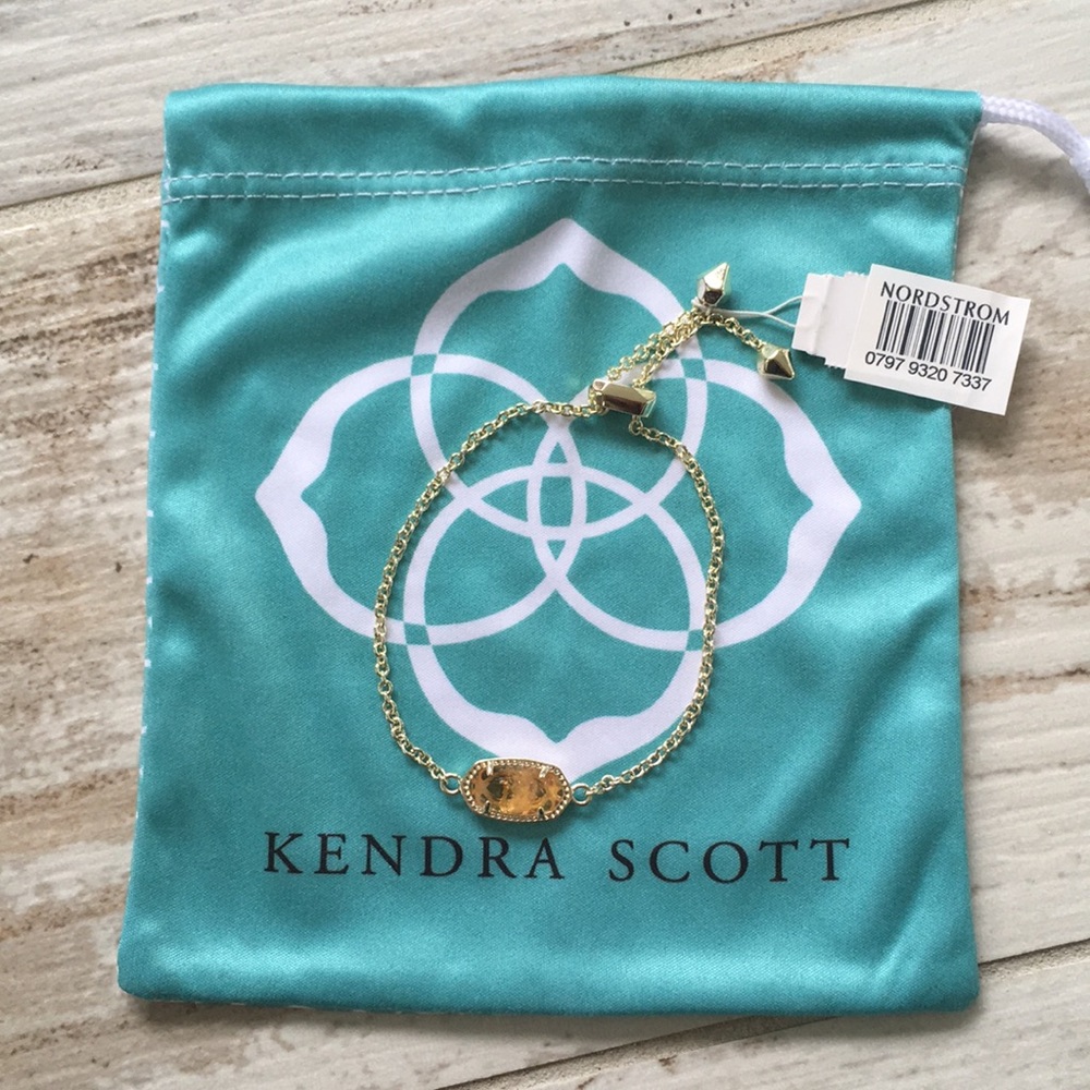 BNWT Kendra Scott Citrine Stone Gold Bracelet